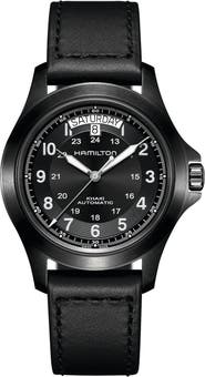 Hamilton Khaki King Automatic Leather Strap Watch, 40mm