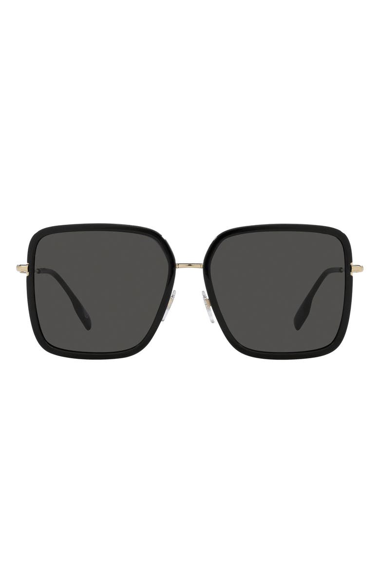 Burberry Benedict 59mm Pilot Sunglasses, Main, color, Black