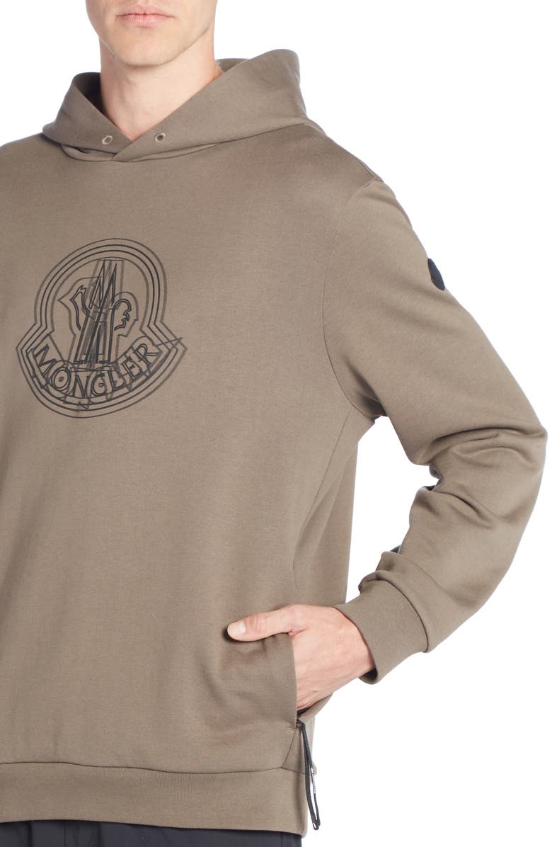 Moncler Logo Cotton Fleece Graphic Hoodie, Alternate, color, 