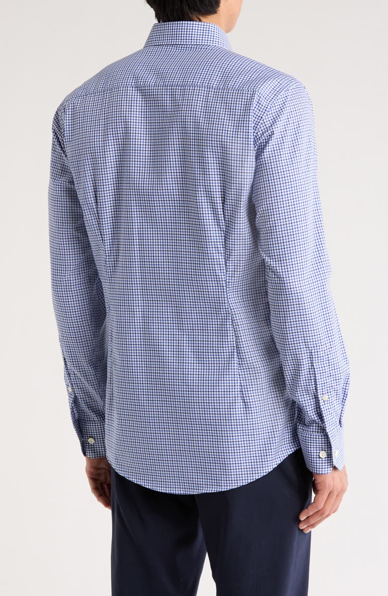 Eton Slim Fit Tatersol Check Dress Shirt, Alternate, color, Blue