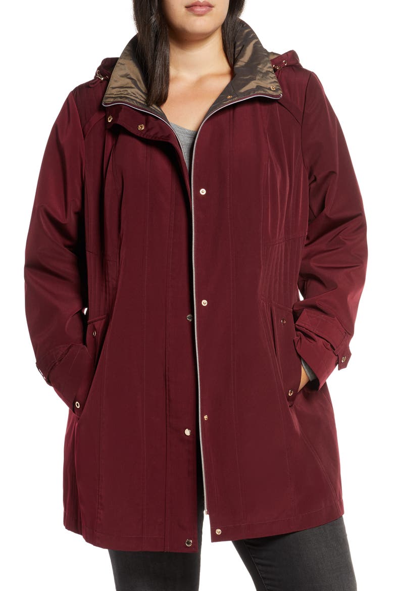 Raincoat with Removable Hood & Liner, Main, color, RHUBARB