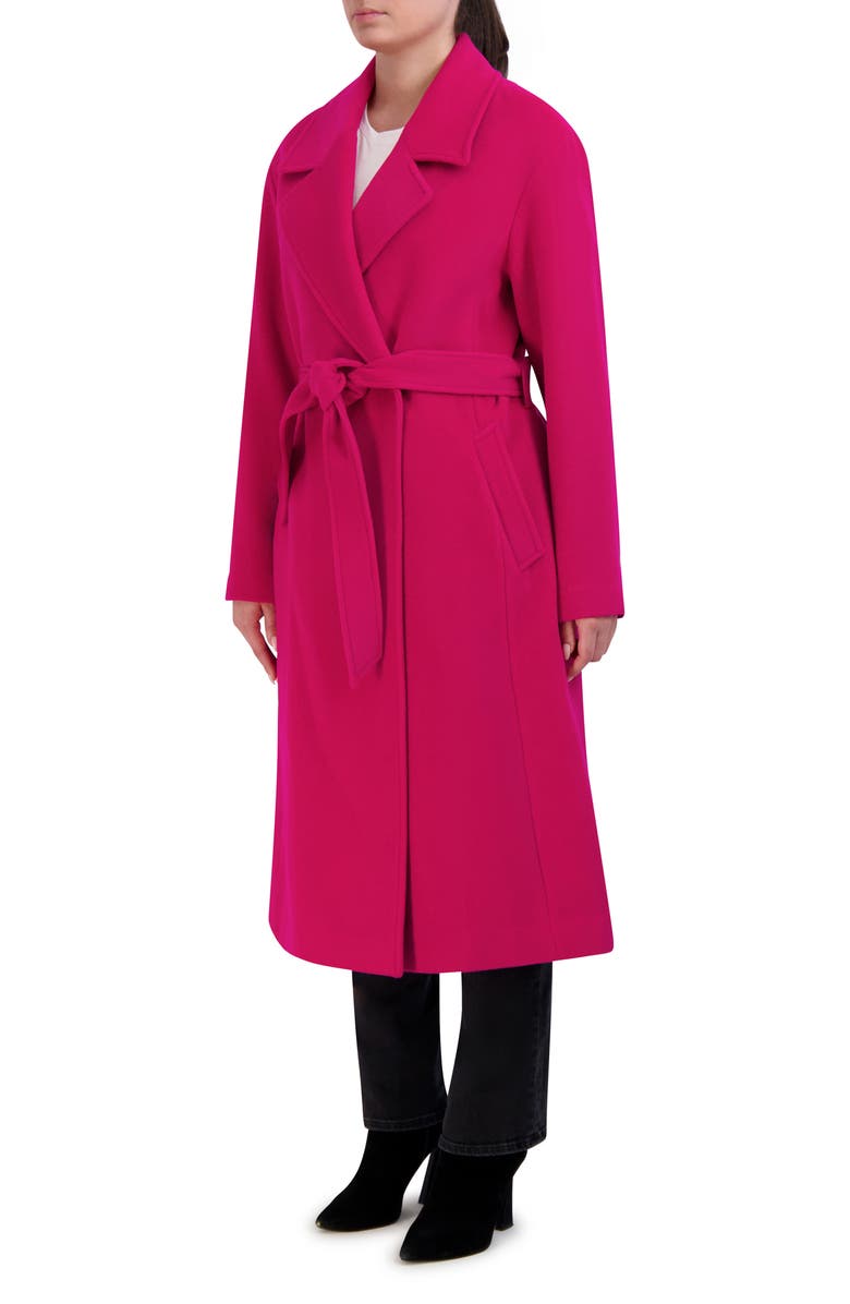 Cole Haan Slick Wool Blend Coat, Alternate, color, Fuschia