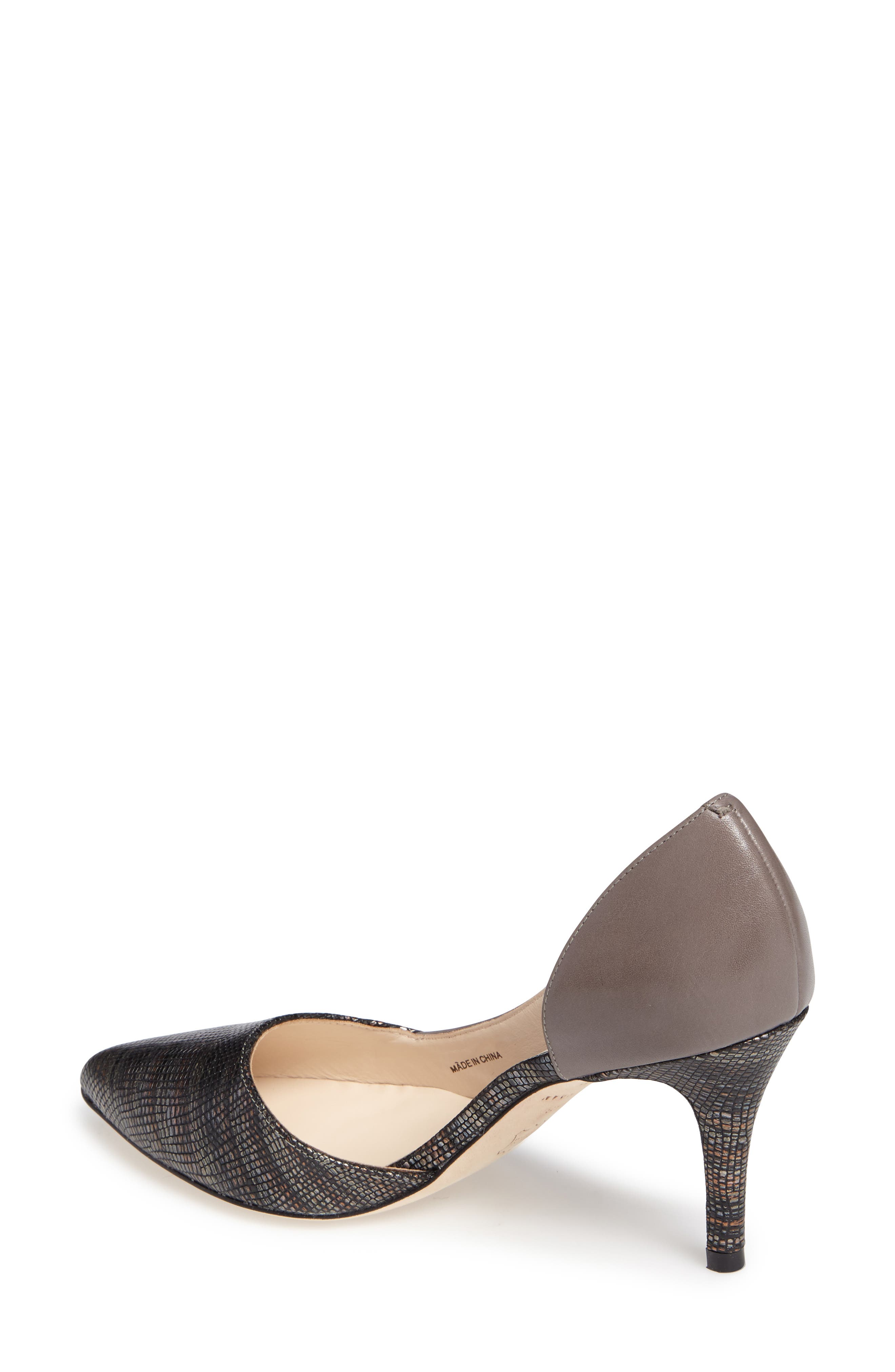 'Highline' Half d'Orsay Pump, Alternate, color, STORM/ LIZARD PRINT LEATHER