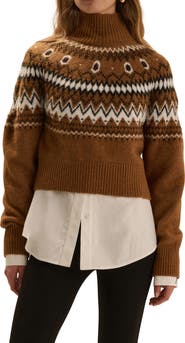 Favorite Daughter The Chalet Fair Isle Turtleneck Sweater