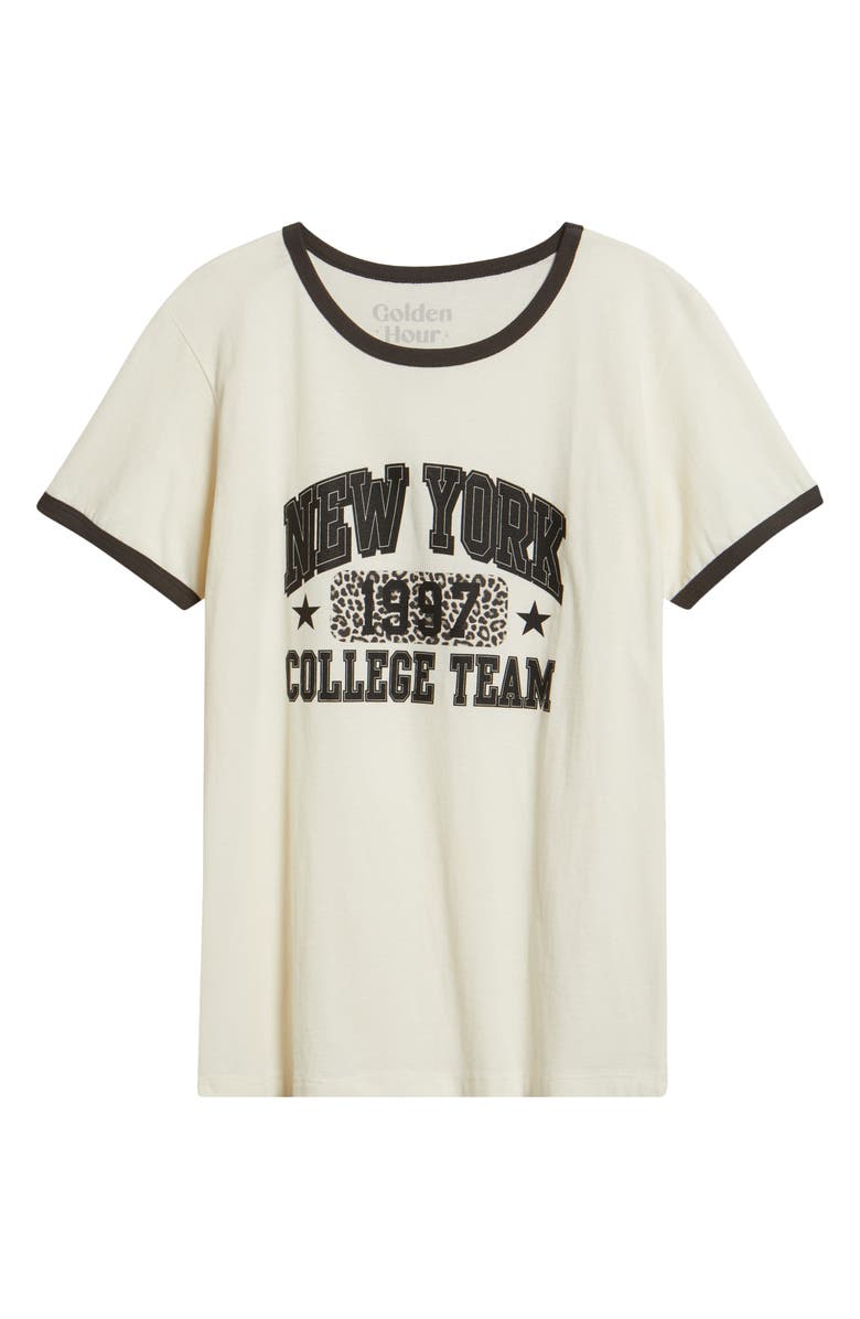 GOLDEN HOUR NY College Team Cotton Graphic T-Shirt, Alternate, color, Marshmallow