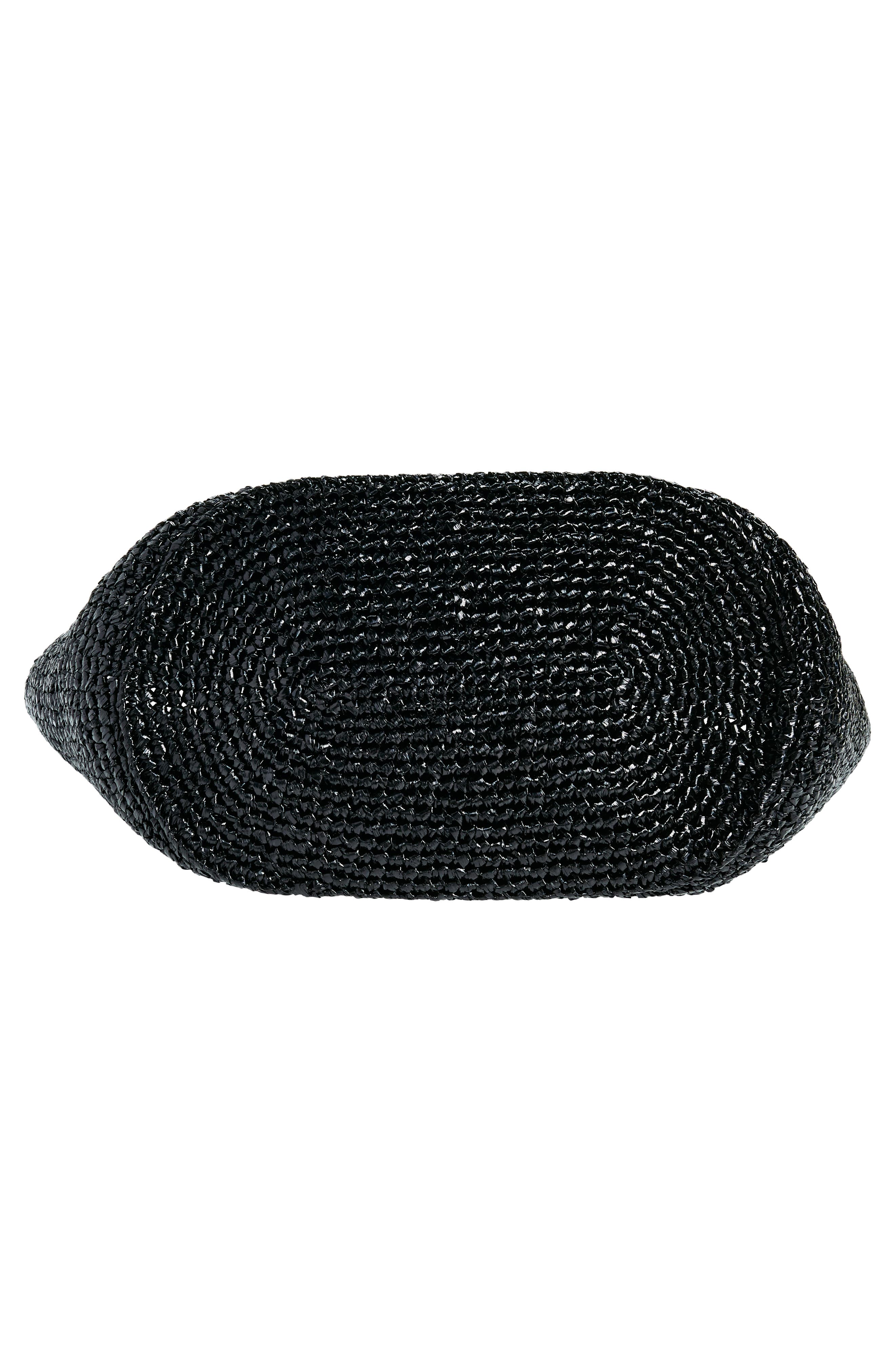 Le Cagole Nylon Raffia Tote, Alternate, color, BLACK