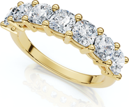 Bliss Diamond 1 3/8Ct Cushion Cut Seven Stone Wedding Ring 14k Gold Lab Grown