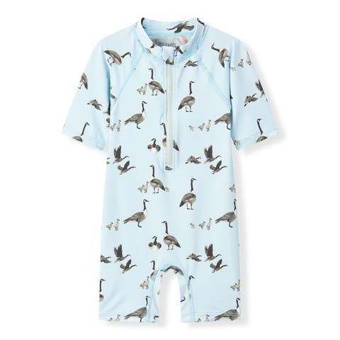 Zipper Shortall Swimsuit (Toddler)