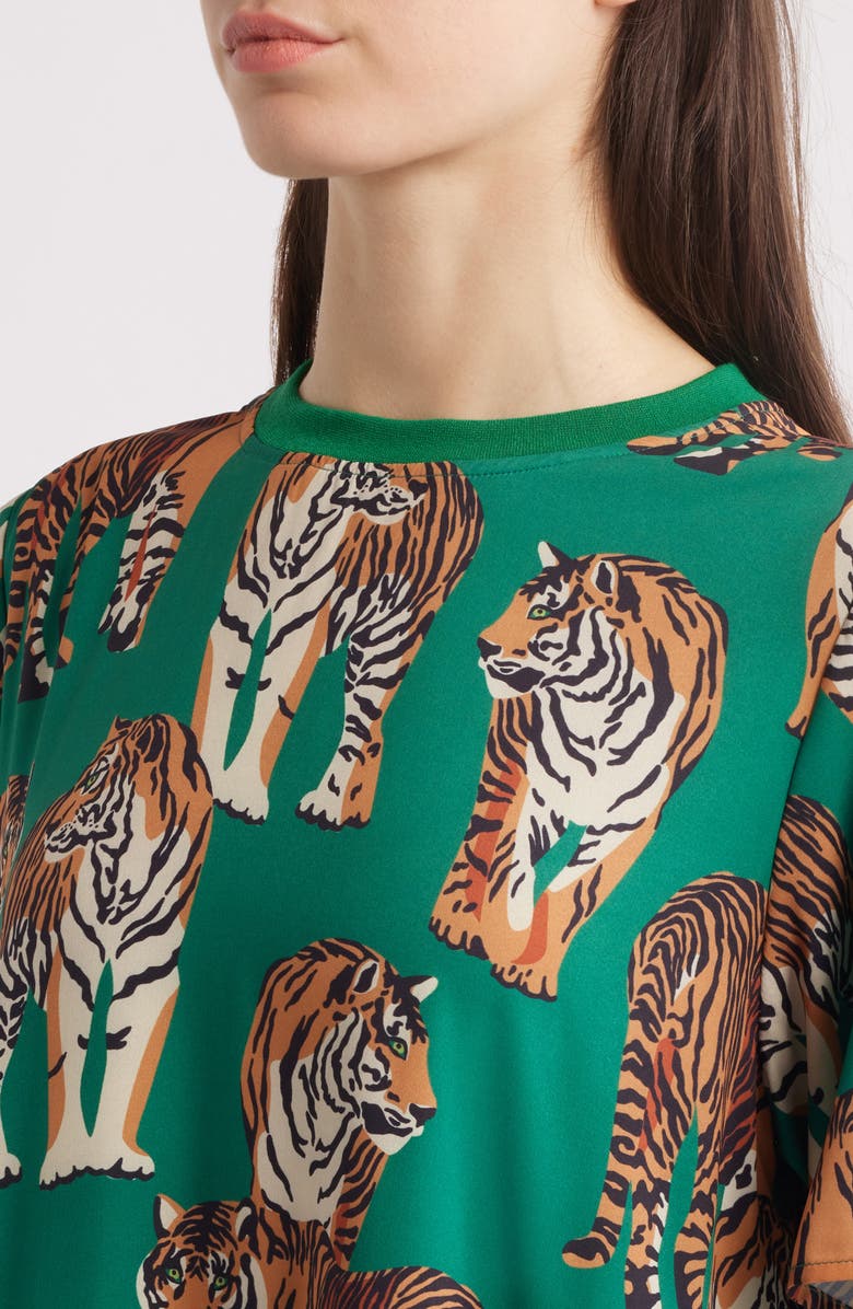 Dressed in Lala Never Too Much Oversize Short Sleeve Dress, Alternate, color, Tiger Tales