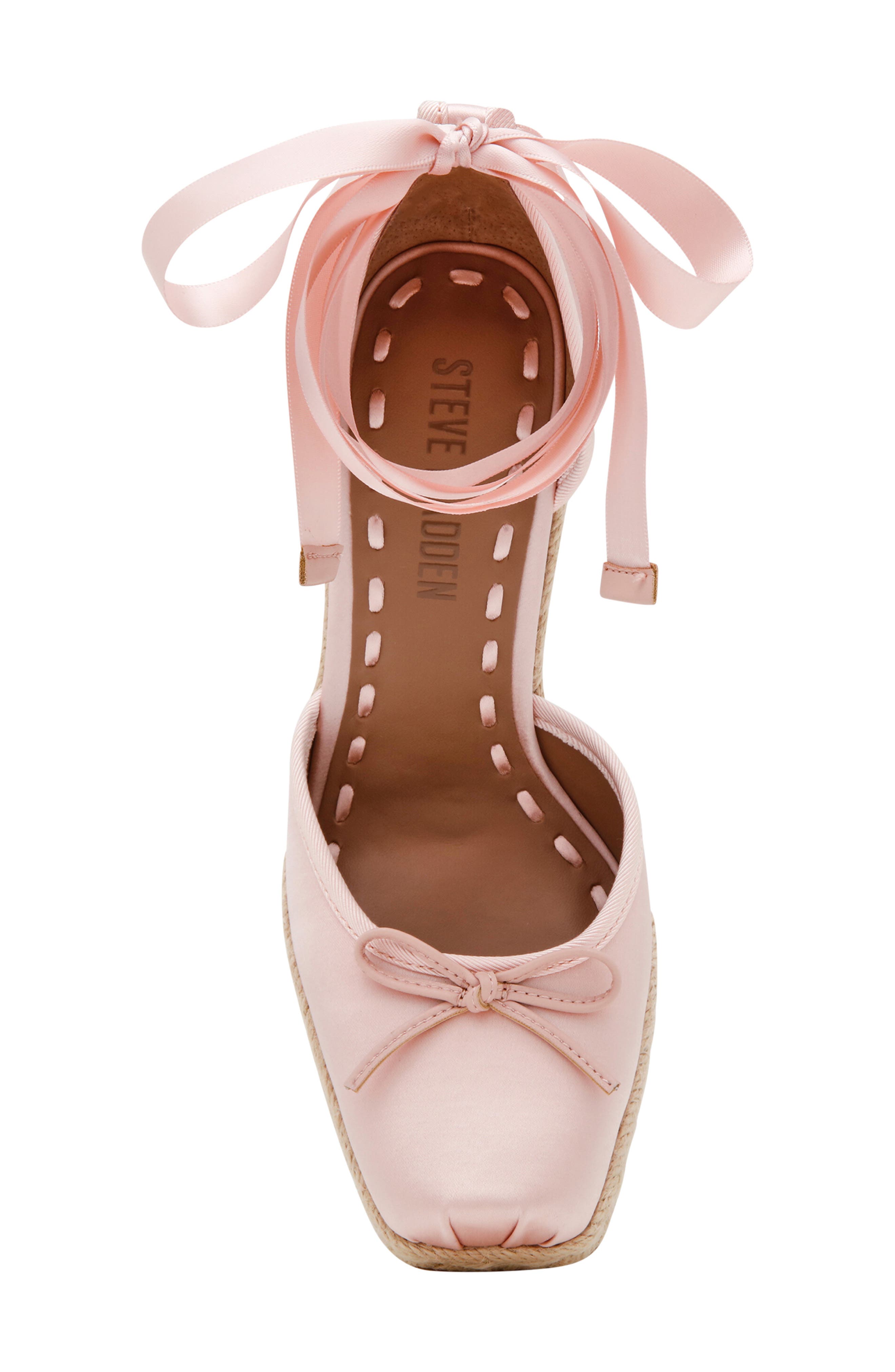 Varina Ankle Strap Wedge Espadrille, Alternate, color, BLUSH SATIN
