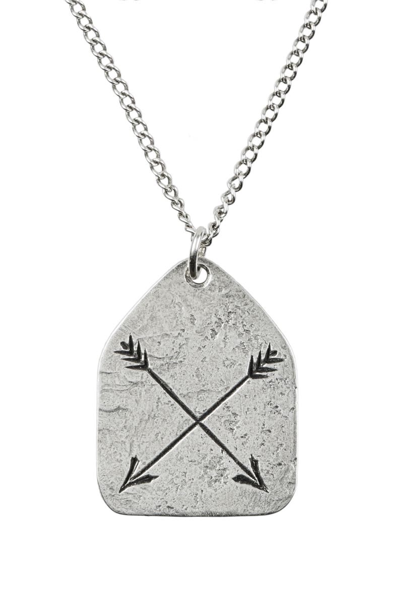 Arrow Charm Pendant Necklace, Main, color, SILVER