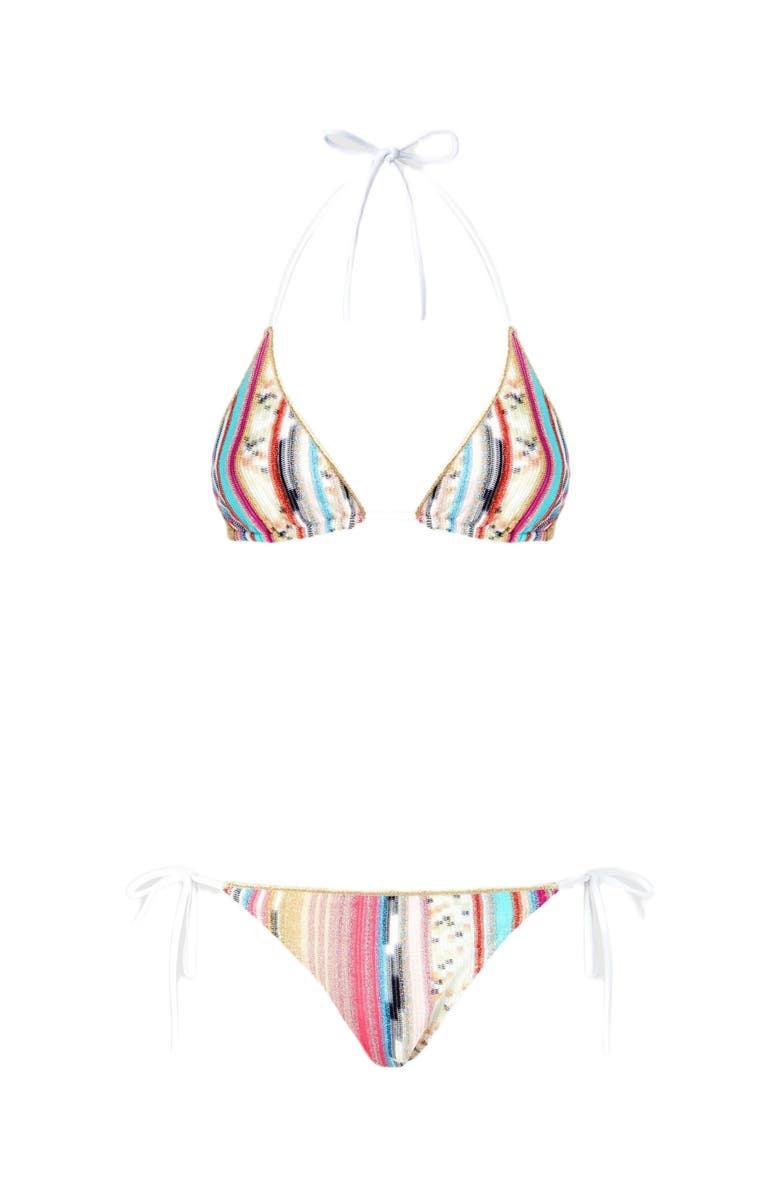 Missoni Lamé Slub Viscose Triangle Bikini, Alternate, color, Multicoloured