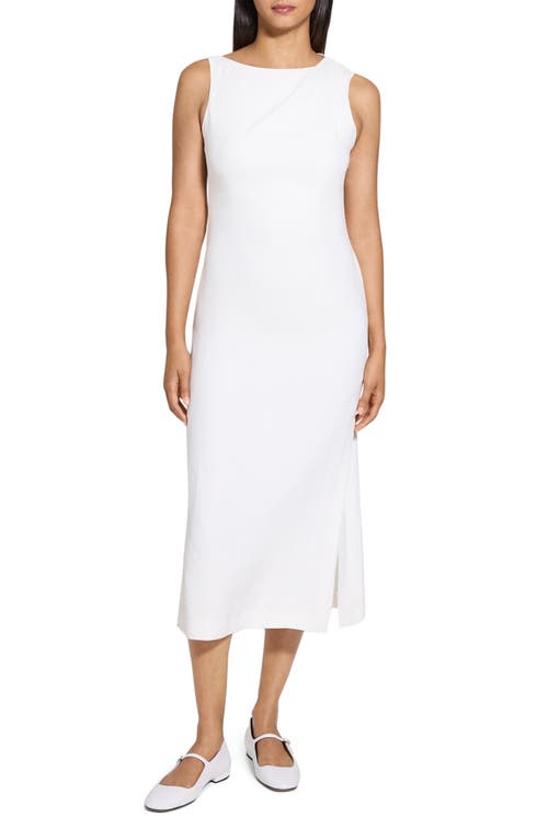 Theory Shoulder Pleat Sleeveless Midi Dress