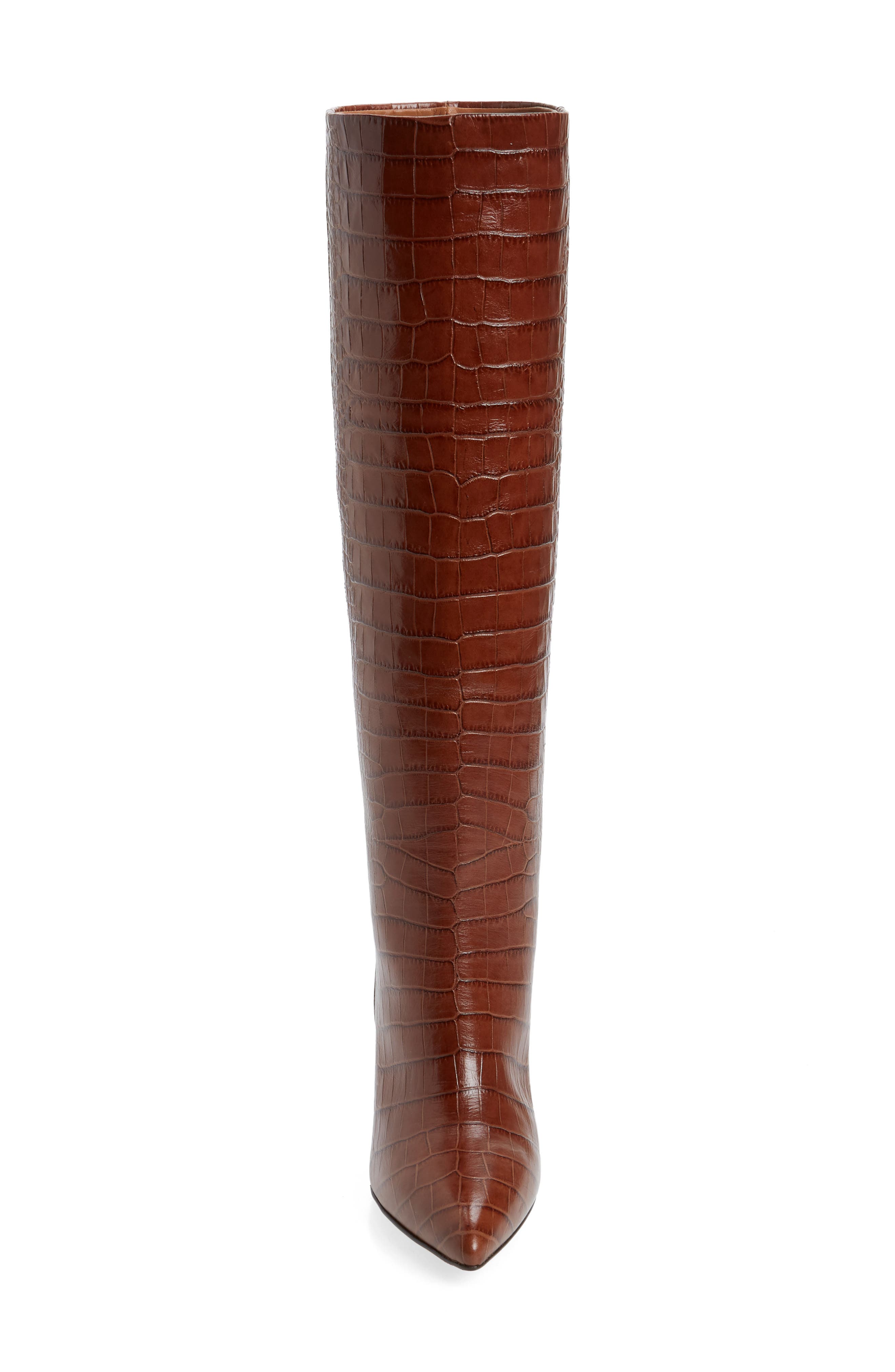 Croc Embossed Over the Knee Boot, Alternate, color, BROWN