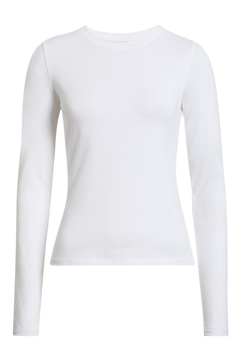 Pima Cotton & Tencel Modal Long Sleeve T-Shirt, Alternate, color, WHITE