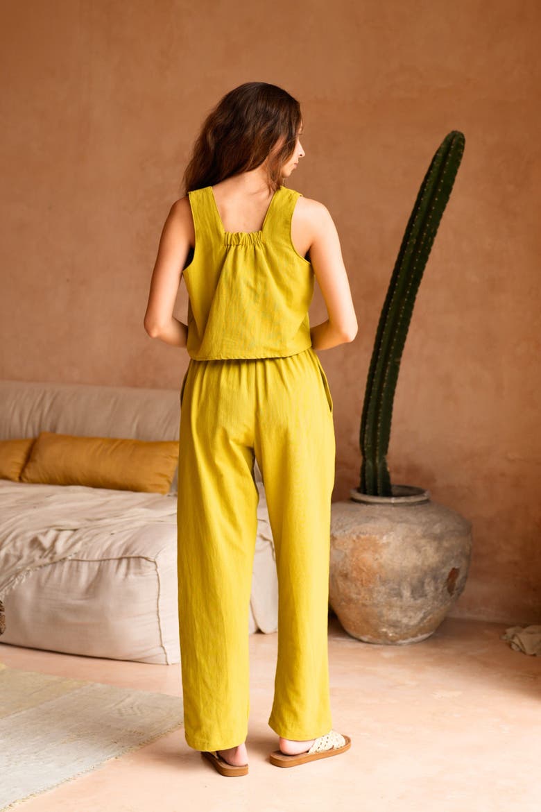 Becca Linen Pants, Alternate, color, Lemongrass