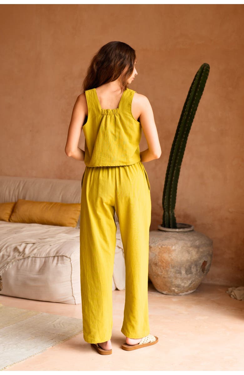 PINK HALEY Becca Linen Pants, Alternate, color, Lemongrass