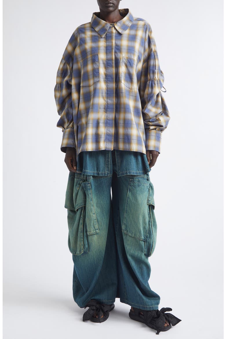 Chason Country Plaid Cotton Blend Scrunch Shirt, Main, color, COUNTRY PLAID