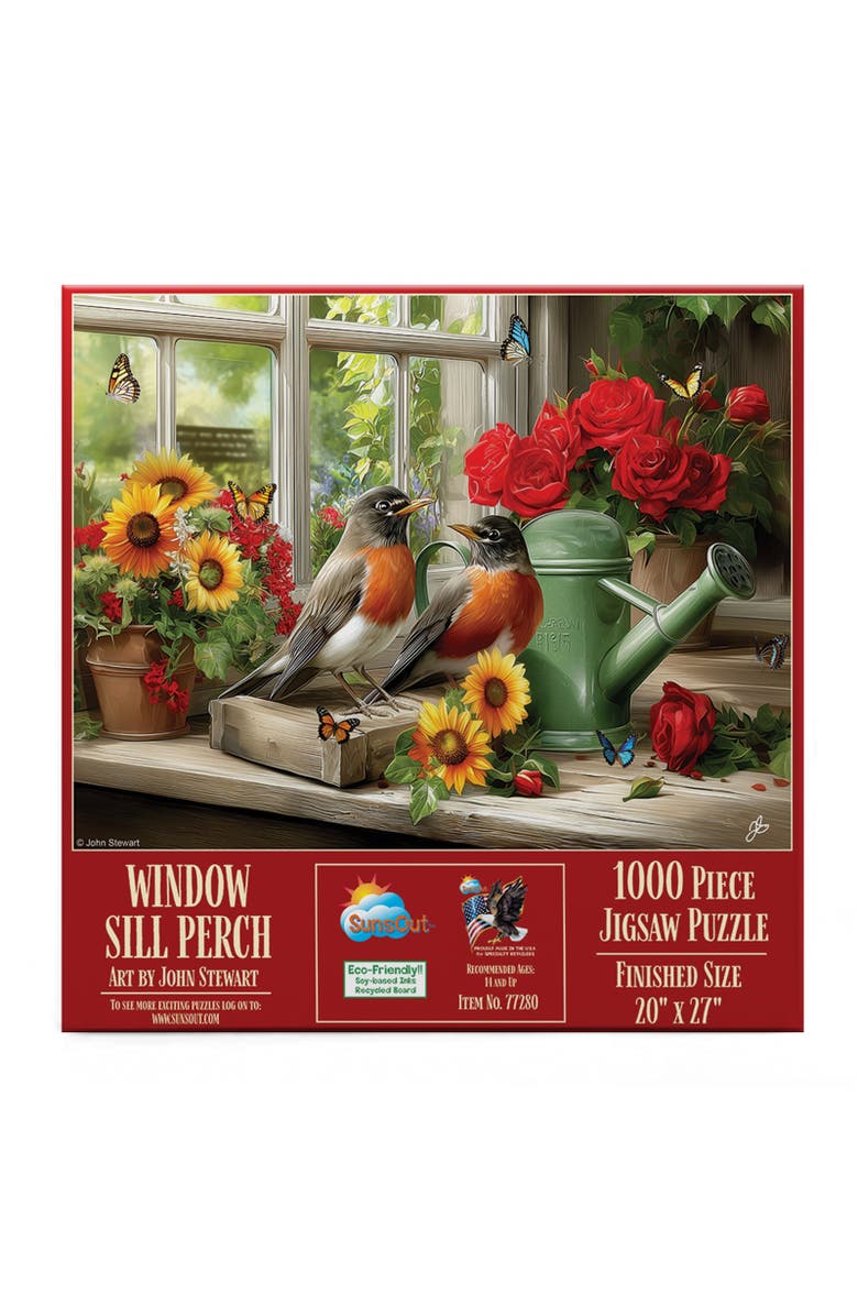Sunsout Window Sill Perch 1000 piece Jigsaw Puzzle for Adults, Alternate, color, Multicolor