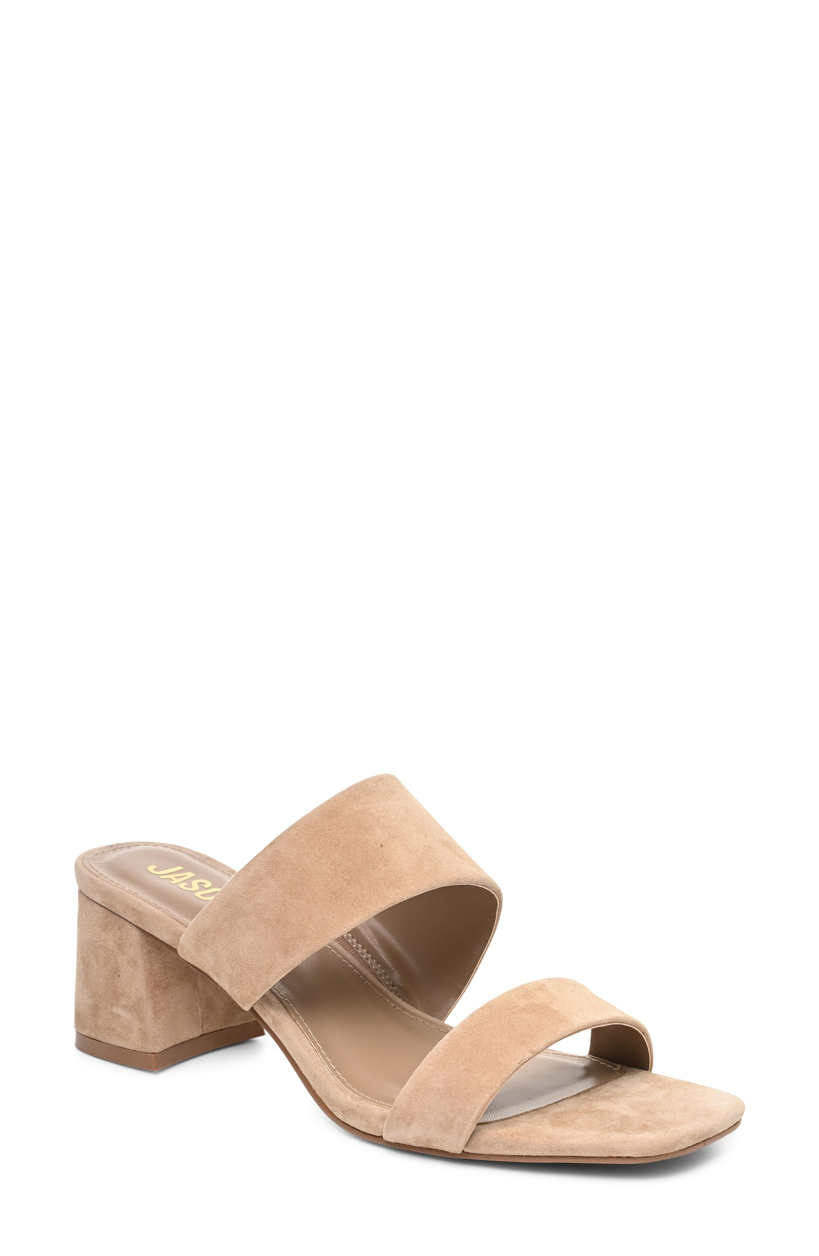 Jammie Leather Block Heel Sandal