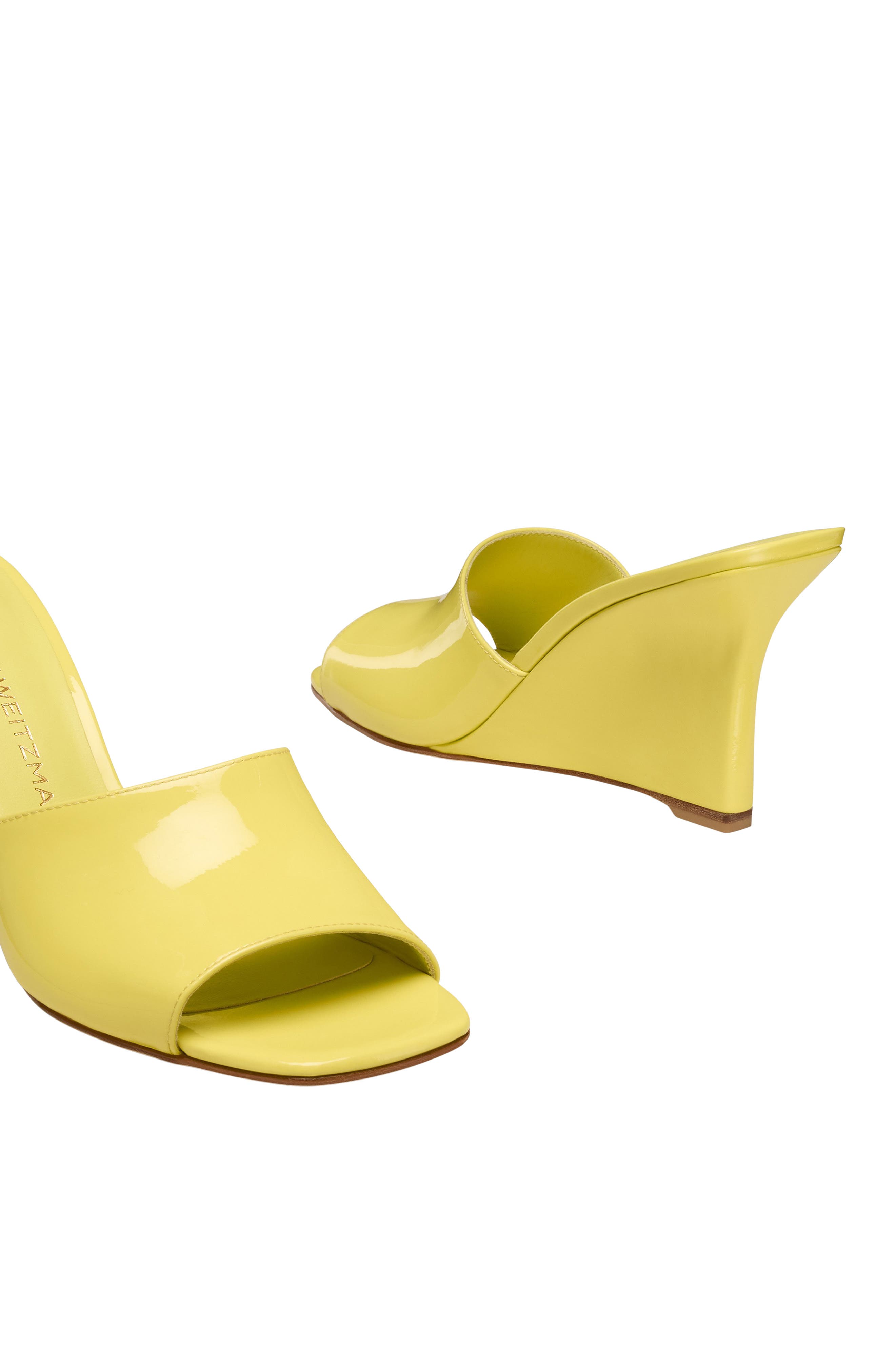 Vinnie 85 Patent Leather Wedge Mule, Alternate, color, CITRINE