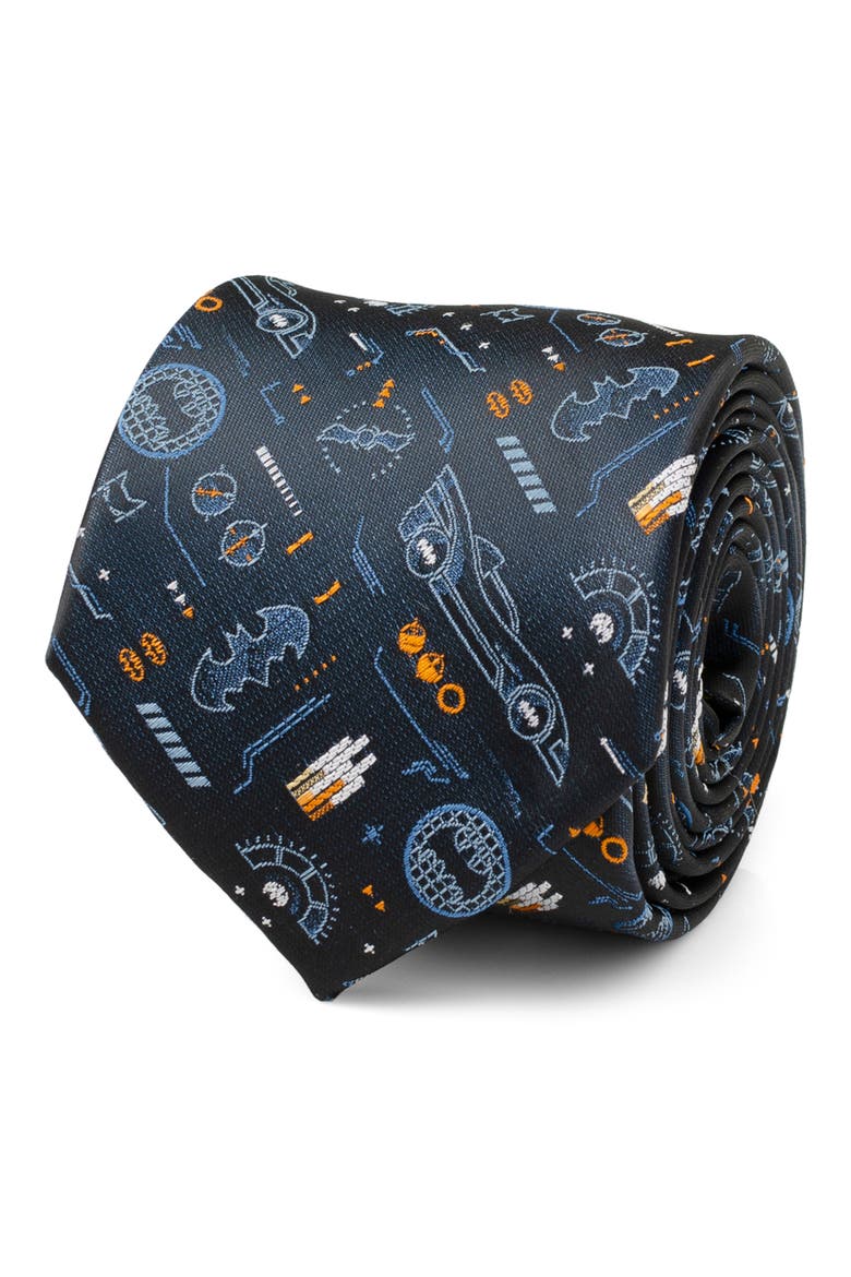 Batman Batmobile Silk Blend Tie, Alternate, color, NAVY/ BLACK
