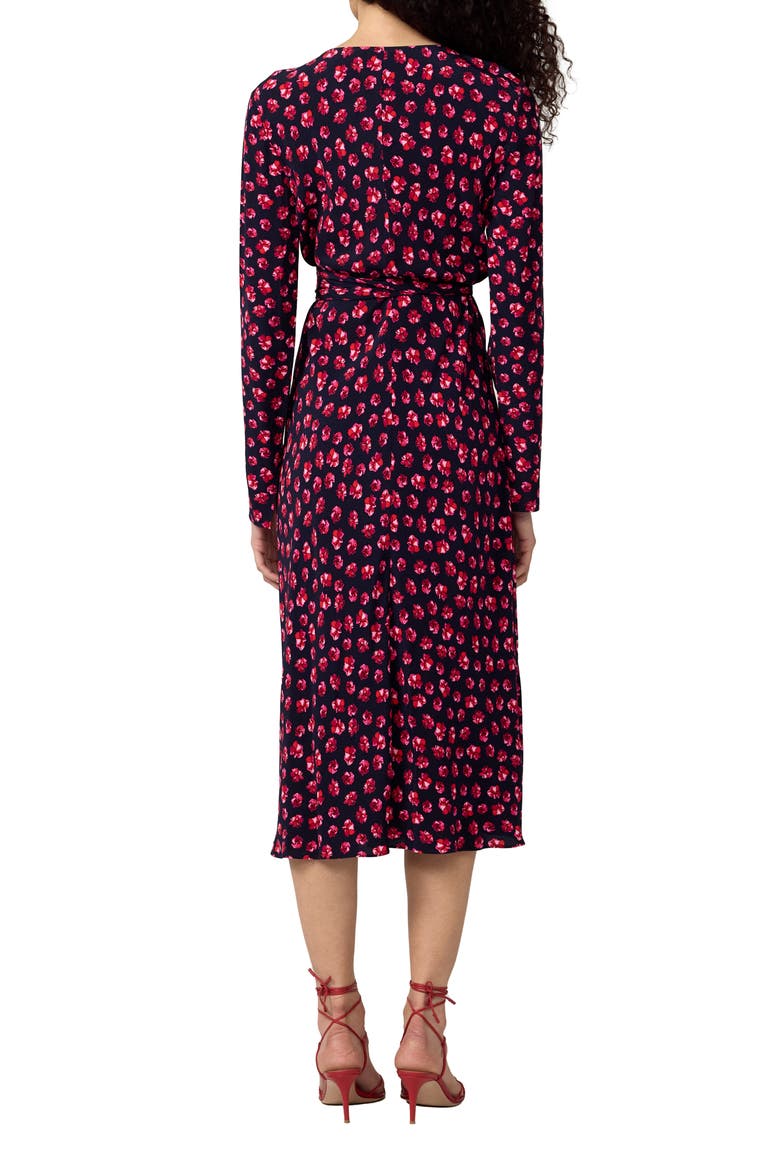 Tilly Long Sleeve Floral Print Wrap Dress, Alternate, color, HIBISCUS DOT MARITIME