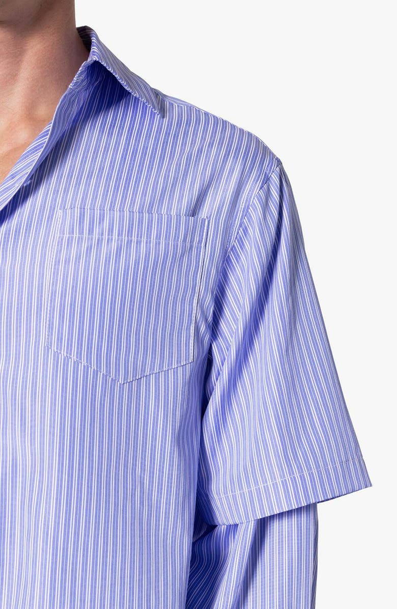 mnml Double Layer Pinstripe Button-Up Shirt, Alternate, color, 
