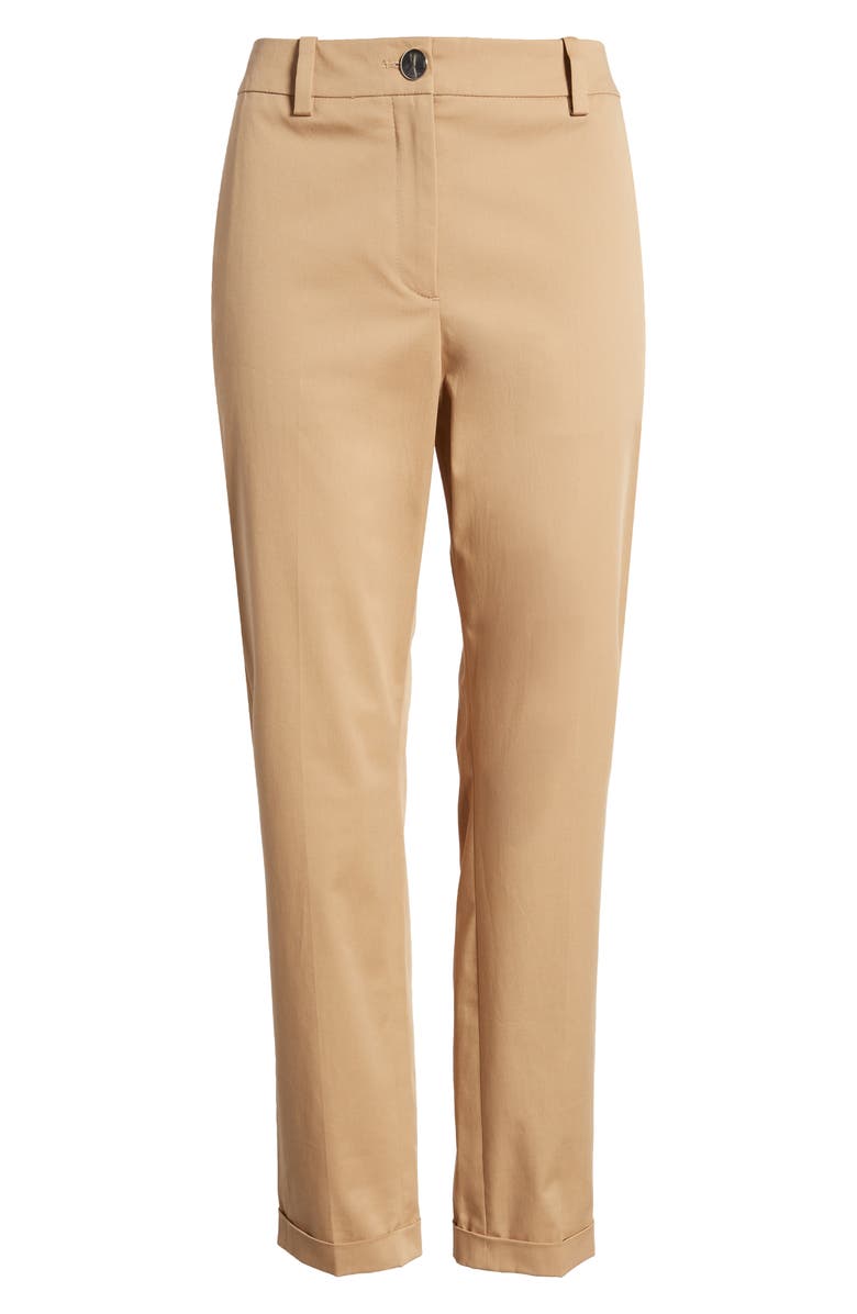BOSS Tachinoa Stretch Cotton Ankle Pants, Alternate, color, Med Bge
