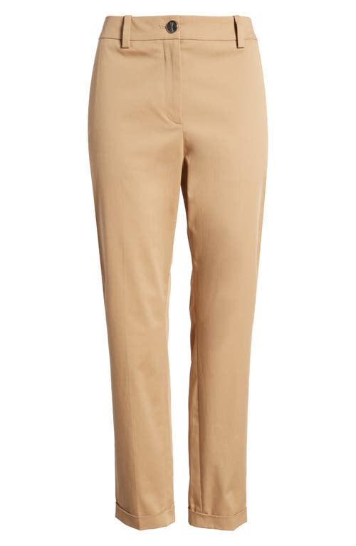 Hugo Boss Tachinoa Stretch Cotton Ankle Pants In Iconic Camel