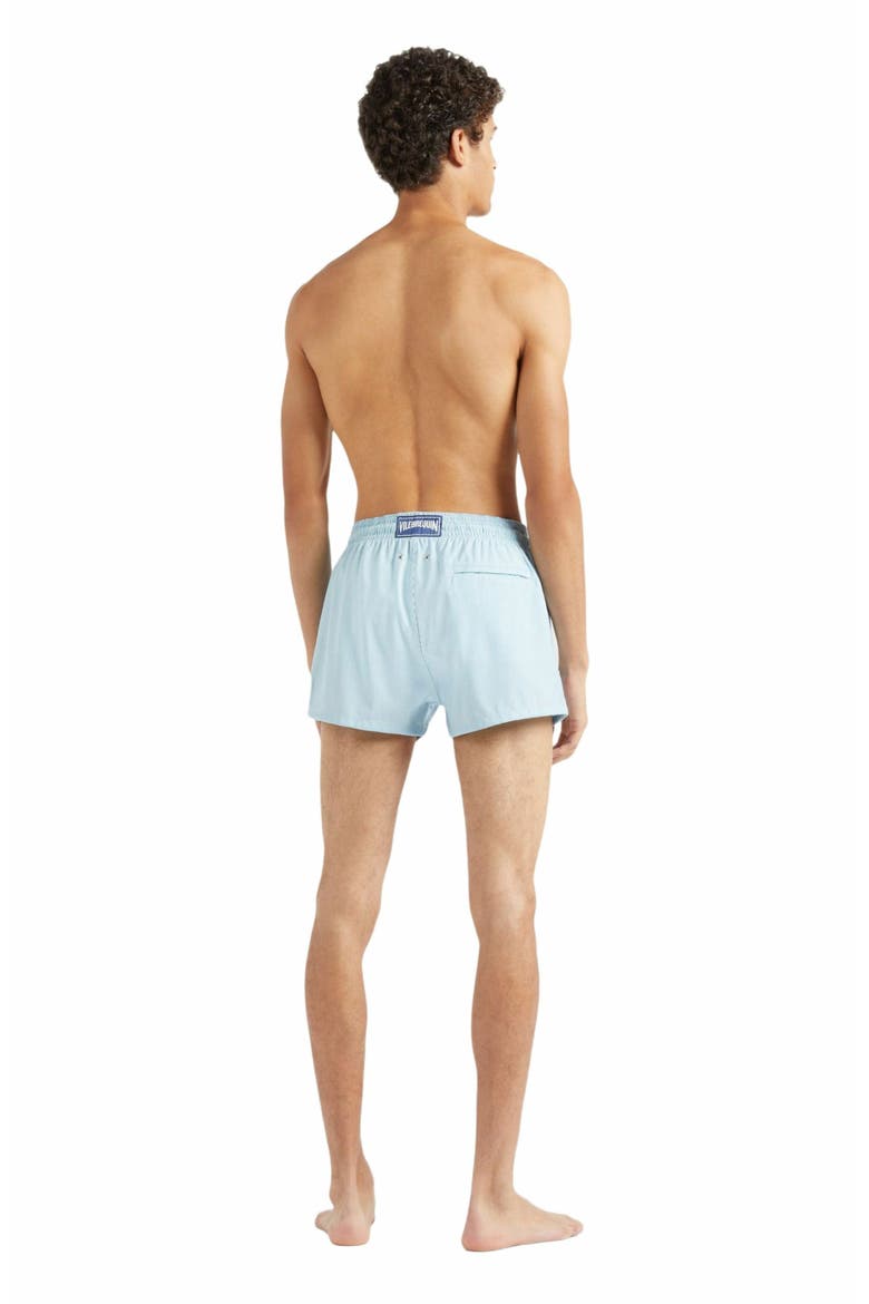 Men's Micro Rayures Tailoring Wool Swim Shorts, Alternate, color, TOPAZE BLEUE