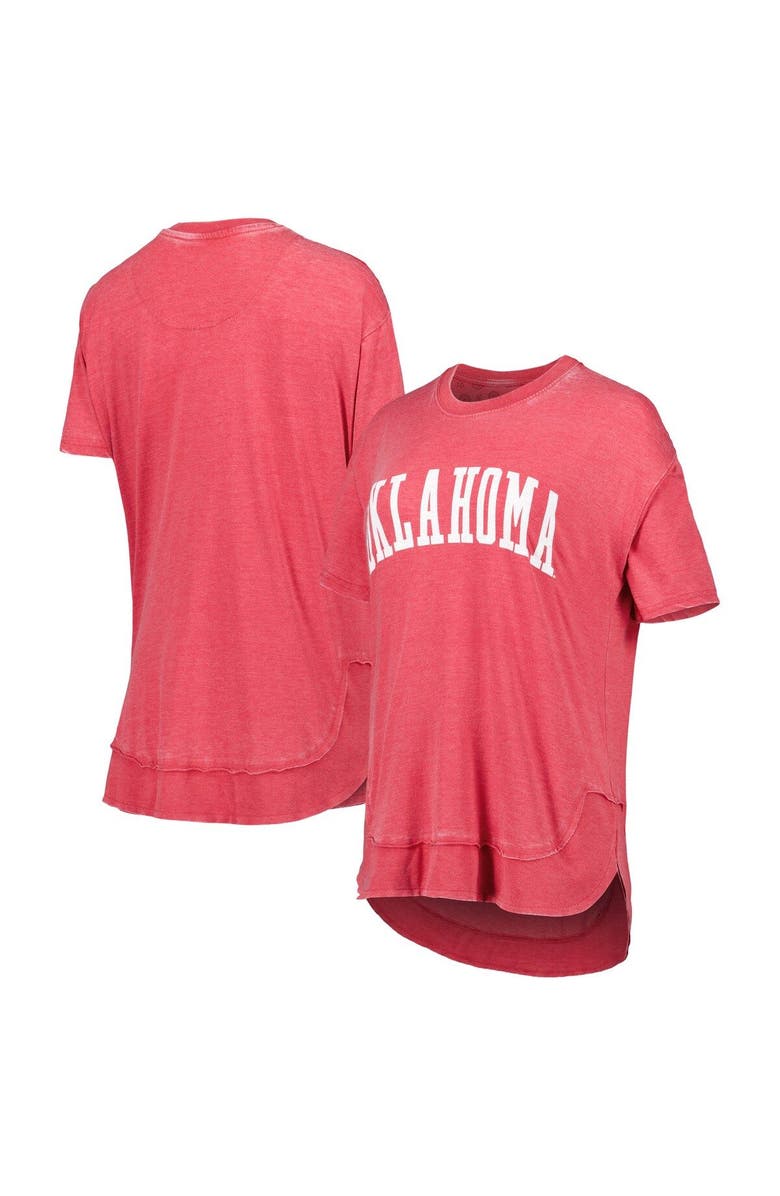 PRESSBOX Women's Pressbox Crimson Oklahoma Sooners Arch Poncho T-Shirt, Main, color, Crimson