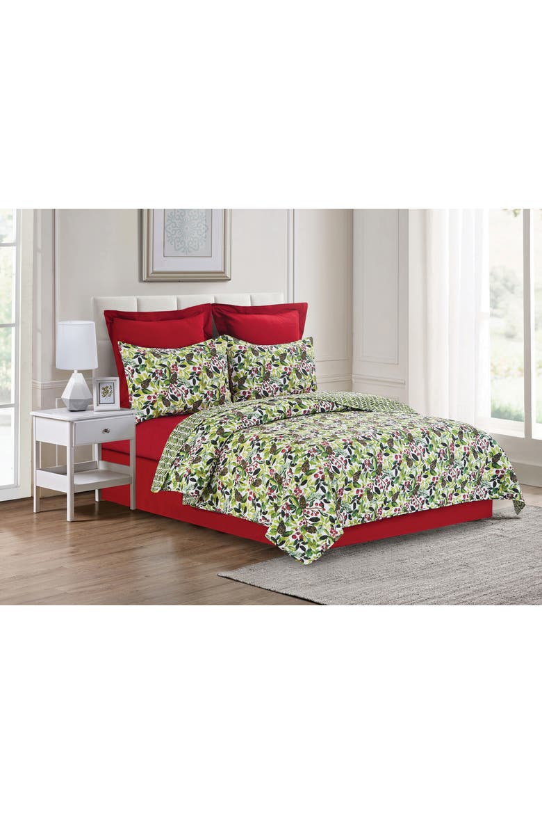 Tyson Pines Cotton Quilt Set - Reversible and Machine Washable, Alternate, color, Green