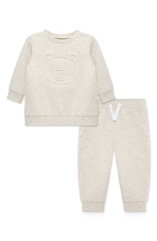 Little Me Bear Sweatshirt & Joggers Set In Neutral