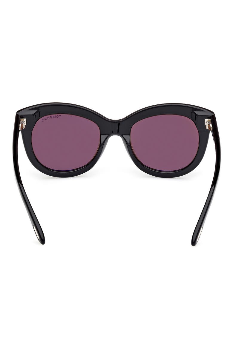 Odette 53mm Butterfly Sunglasses, Alternate, color, BLACK ECO / T LOGO / BROWN