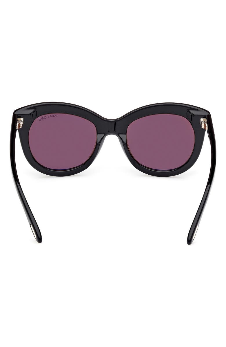 TOM FORD Odette 53mm Butterfly Sunglasses, Alternate, color, Black Eco / T Logo / Brown