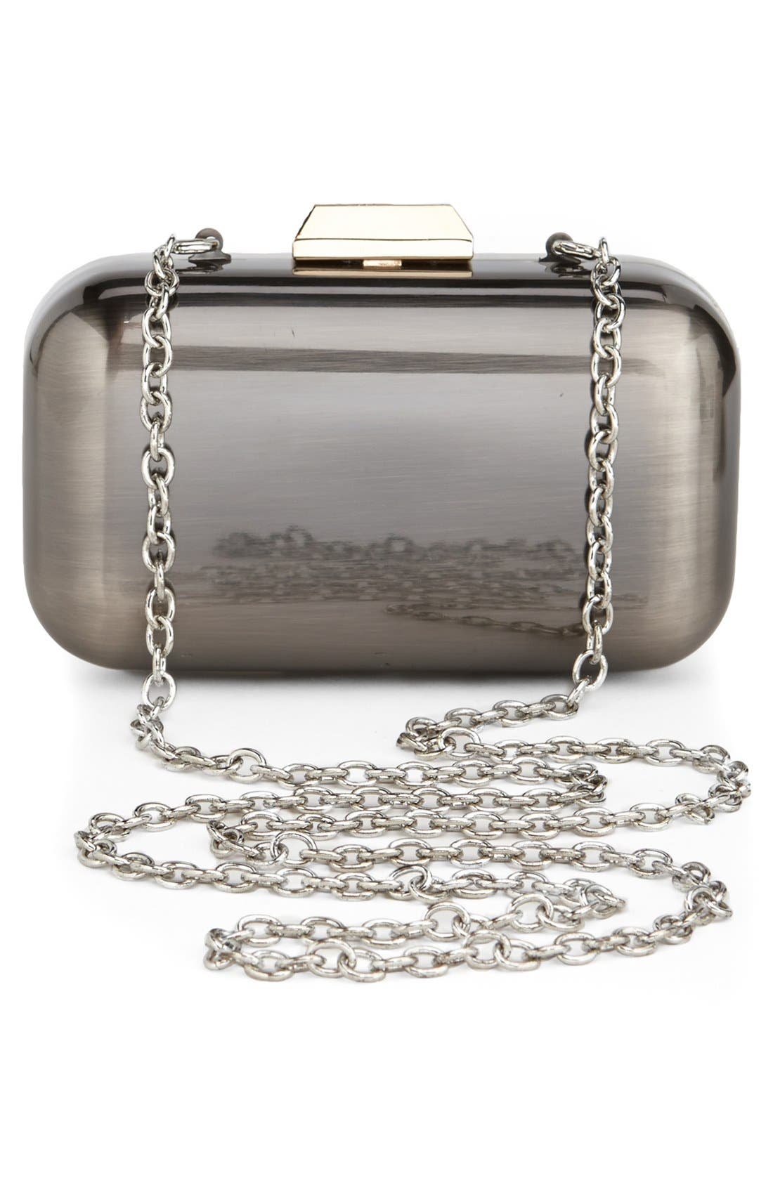 'Two Tone' Box Clutch, Alternate, color, SILVER/ GUNMETAL