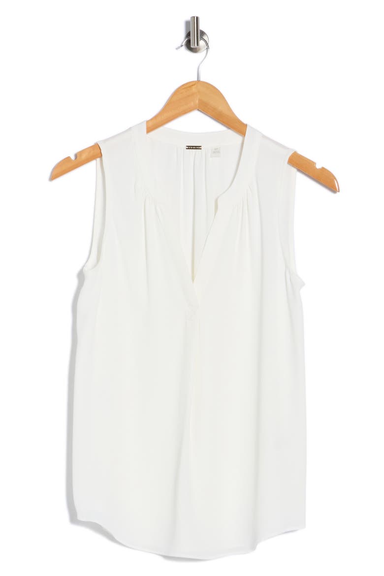 Sleeveless Split Neck Top, Alternate, color, WHITE STAR