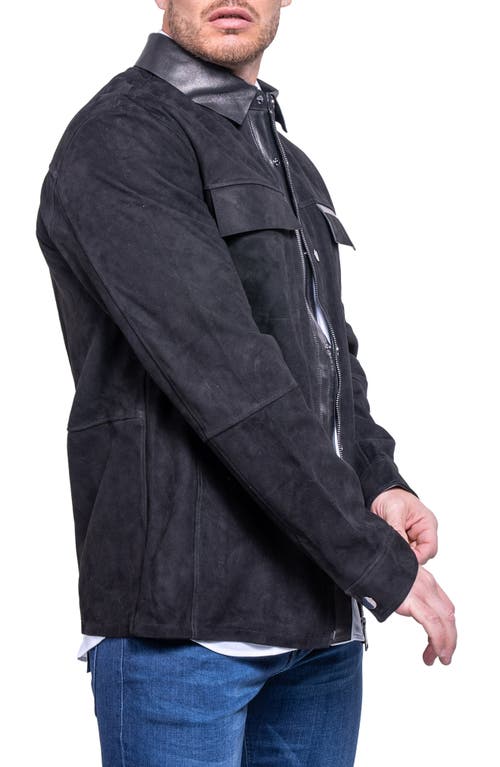 Maceoo Resistance1025 Suede Jacket In Black