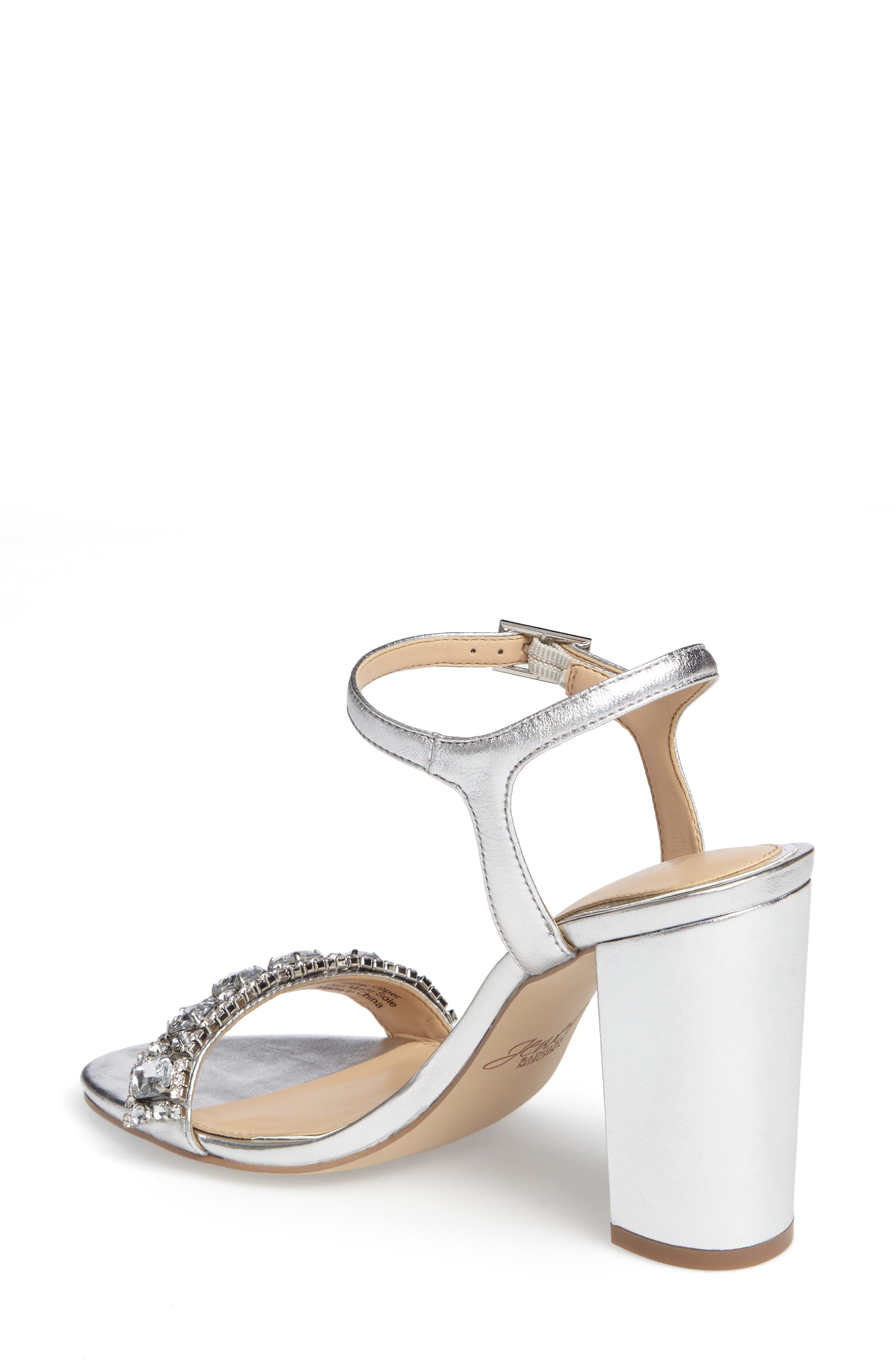 Hendricks Embellished Block Heel Sandal, Alternate, color, SILVER LEATHER