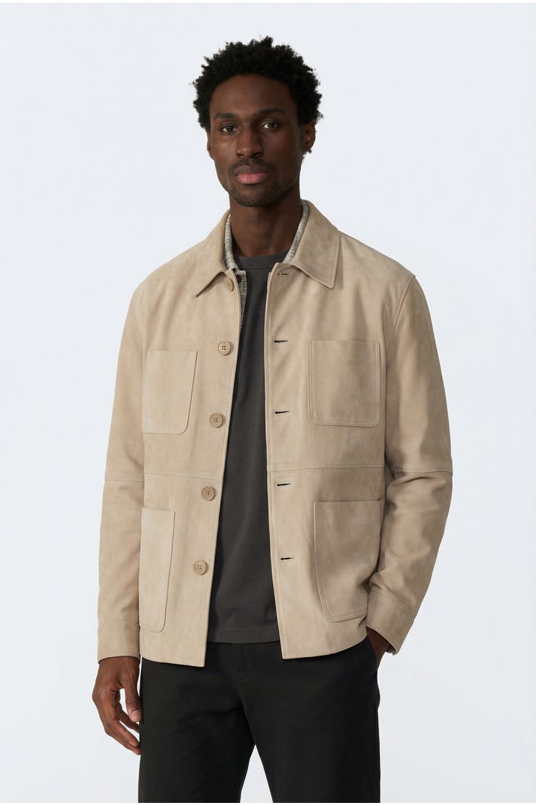 Beckett Suede Chore Jacket, Alternate, color, Beige