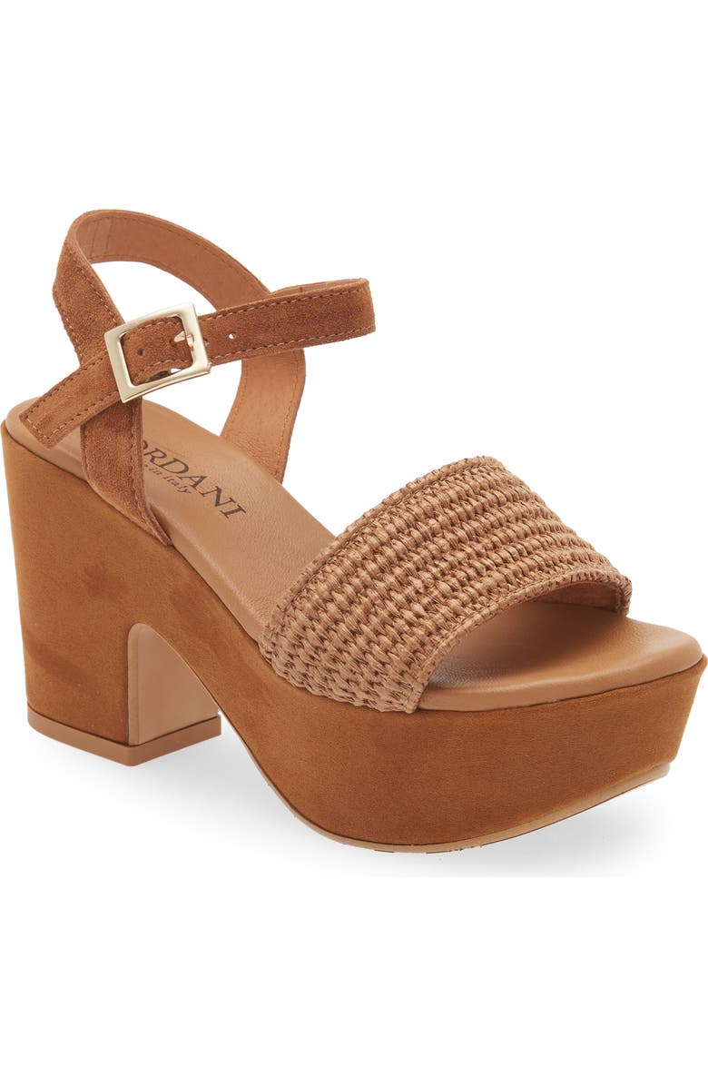 Cordani Liona Raffia Platform Sandal, Main, color, Sint Cuoio