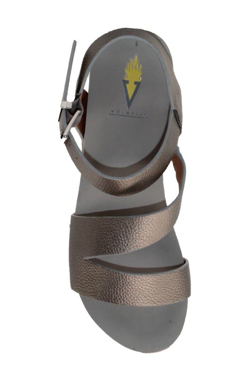 Volatile Biloxi Platform Wedge Sandal In Pewter