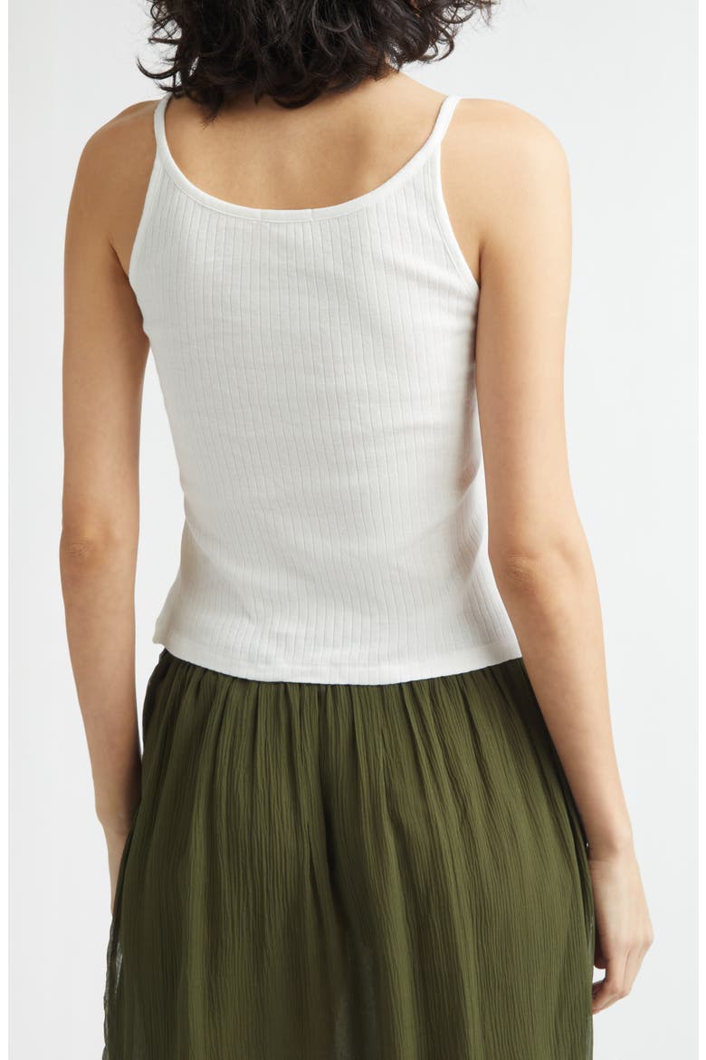 Companion Embroidered Cotton Rib Camisole, Alternate, color, CREAM