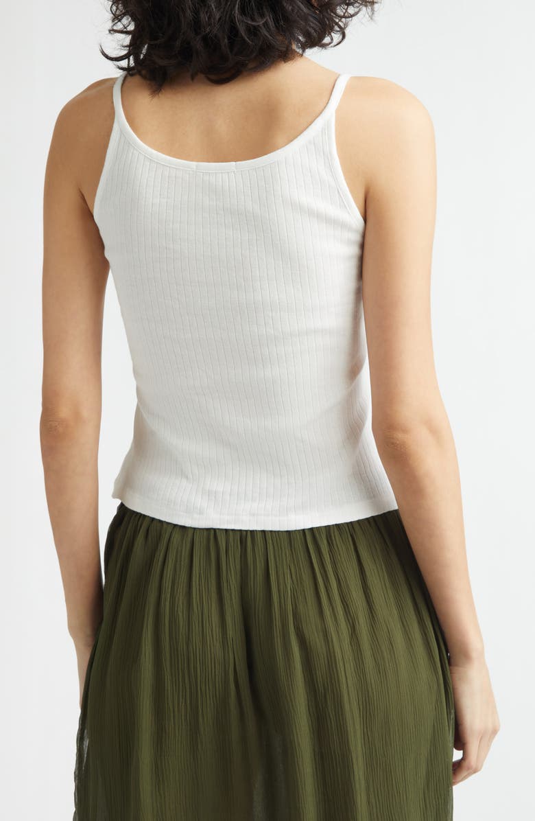 Bode Companion Embroidered Cotton Rib Camisole, Alternate, color, Cream