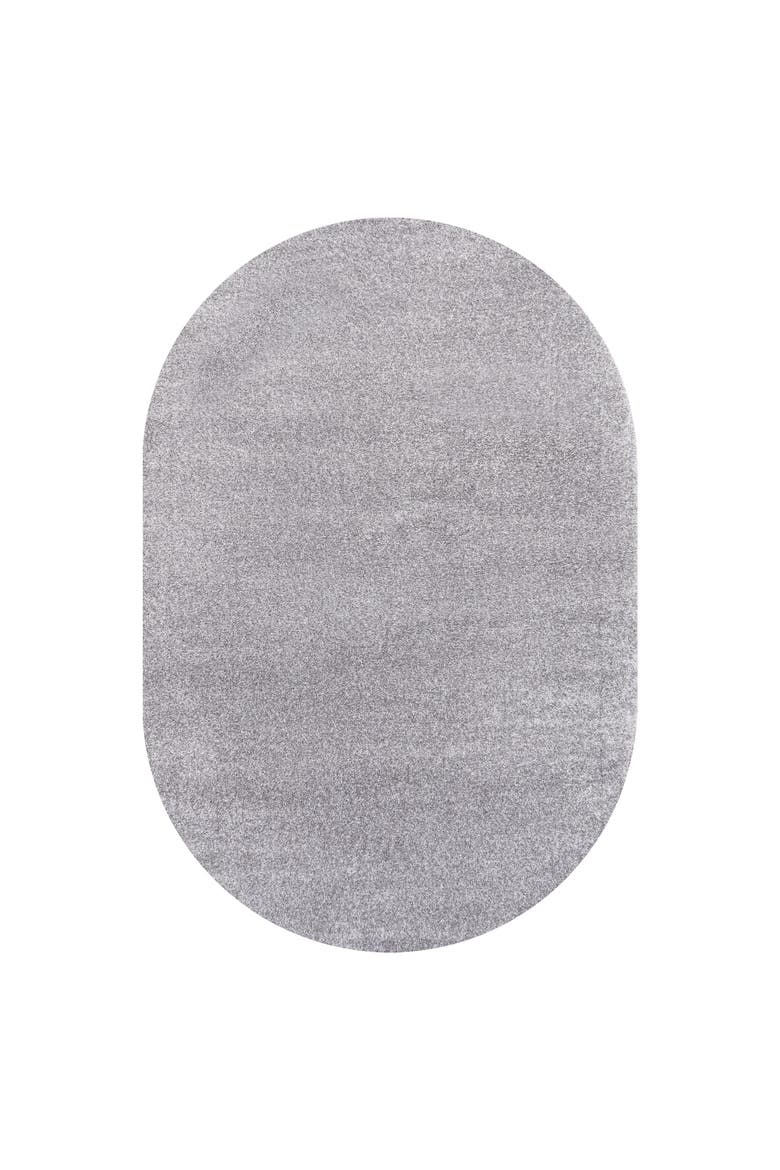 Haze Solid Low-Pile Oval Area Rug, Alternate, color, Charcoal/Gray