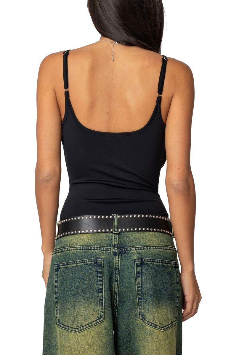 EDIKTED Teaghan Bodysuit, Alternate, color, Black