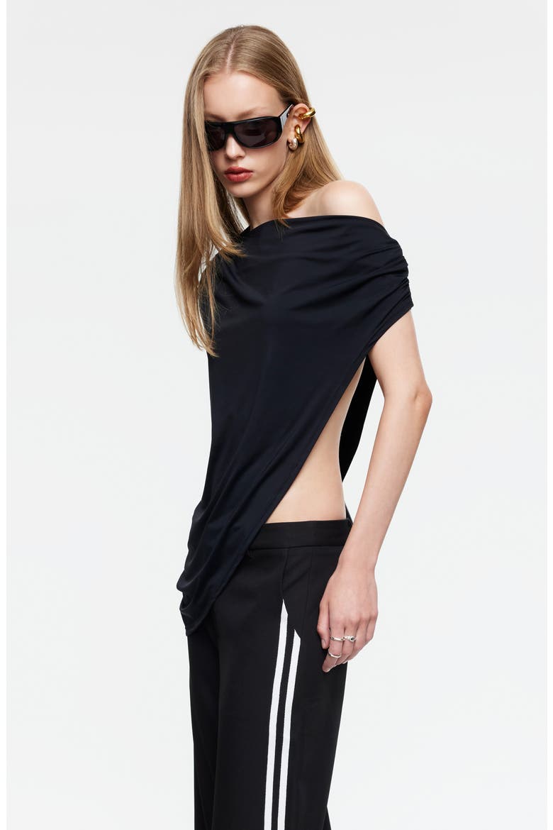 Reborn Asymmetric Poncho, Alternate, color, NOIR