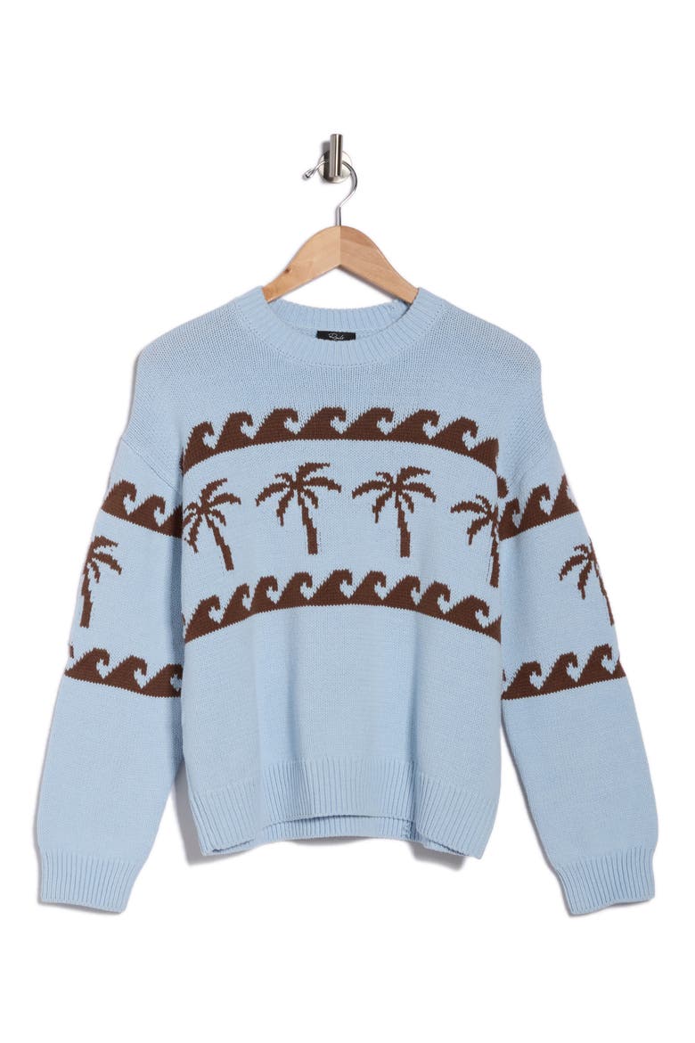 Zoey Sweater, Alternate, color, PALM STRIPE