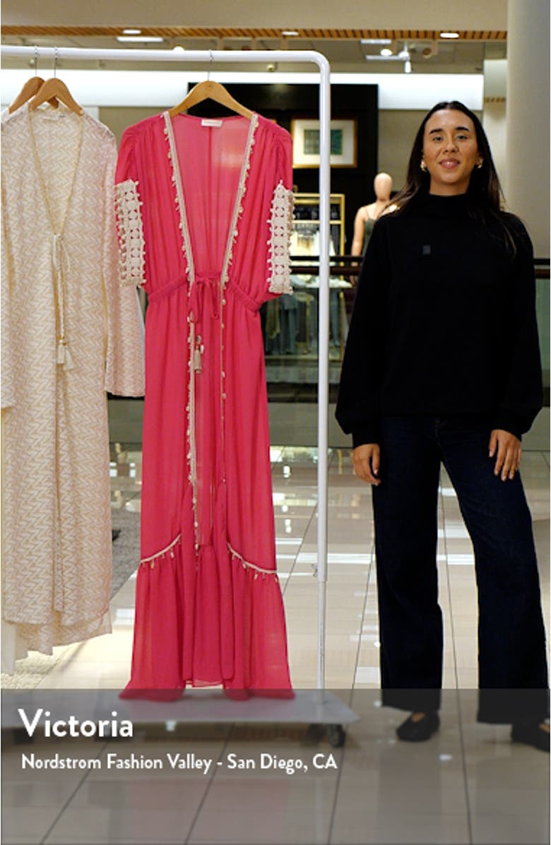 Nikolai Shell Trim Maxi Cover-Up Dress, sales video thumbnail